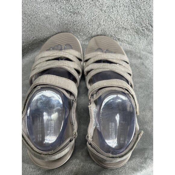 Skechers Women’s 10 The Go Flex Finest Strappy Sandals Beige Adjustable Cushion - Picture 6 of 8